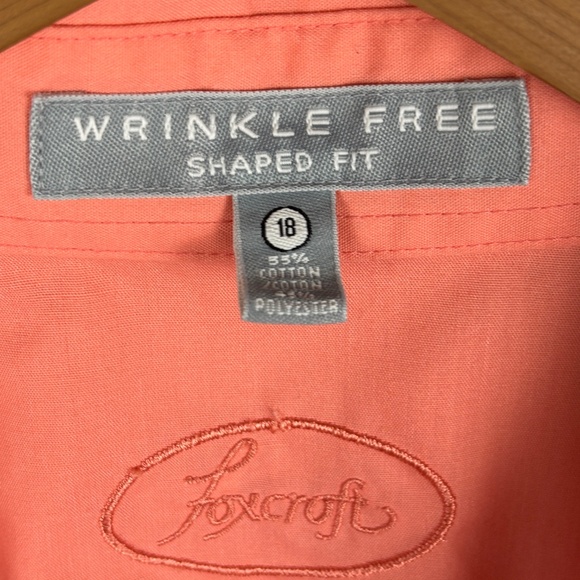 Foxcroft Womens No Iron Button Down Long Sleeve Shirt Sz 18 Office Business FLAW - Picture 4 of 13